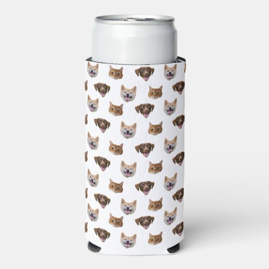 Gepersonaliseerde hond gezicht, hond kat moeder fo seltzer blikjeskoeler (Seltzer Voorkant)