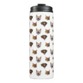 Gepersonaliseerde hond gezicht, hond kat moeder fo thermosbeker (Voorkant)