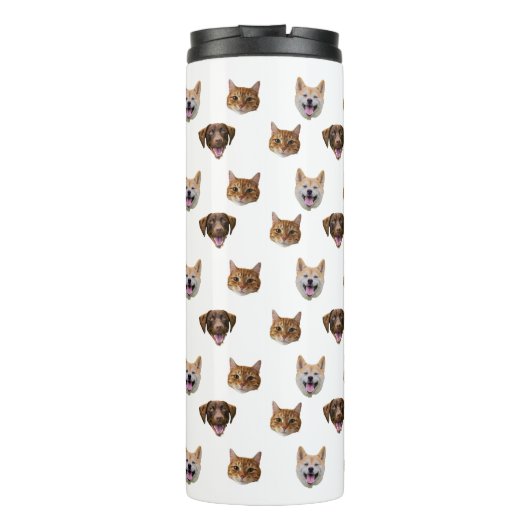 Gepersonaliseerde hond gezicht, hond kat moeder fo thermosbeker (Achterkant)