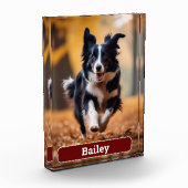 Gepersonaliseerde hond Gift Pet Lover Donkerrood C Fotoblokken (Links)