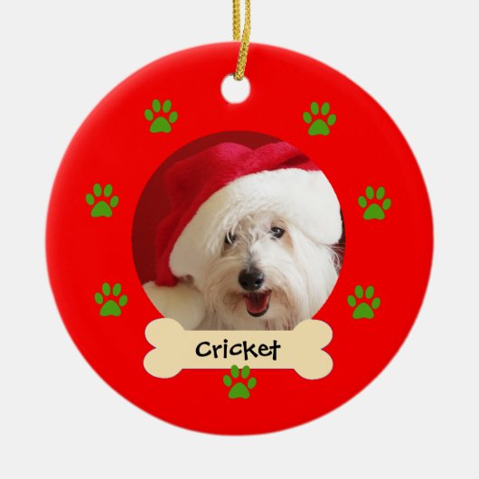 Gepersonaliseerde Hond Kerst Ornament - 1 kant (Voorkant)