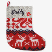 Gepersonaliseerde Hond Kerst Stocking Custom Name Grote Kerstsok (Voorkant)