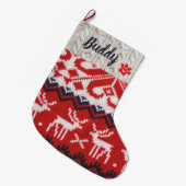 Gepersonaliseerde Hond Kerst Stocking Custom Name Grote Kerstsok (Voorkant (Hangend))