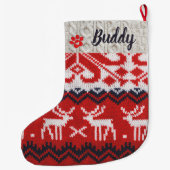 Gepersonaliseerde Hond Kerst Stocking Custom Name Grote Kerstsok (Achterkant)