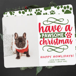 Gepersonaliseerde Hond Kerstfoto Custom Afbeelding Feestdagenkaart