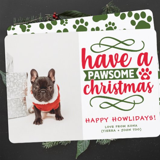 Gepersonaliseerde Hond Kerstfoto Custom Afbeelding Feestdagenkaart