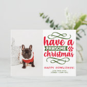 Gepersonaliseerde Hond Kerstfoto Custom Afbeelding Feestdagenkaart (Staand voorkant)