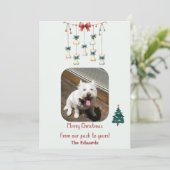 Gepersonaliseerde Hond Kerstkaart (Staand voorkant)