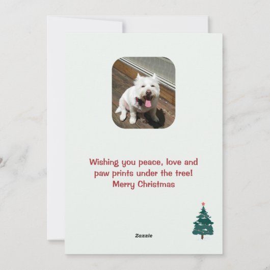 Gepersonaliseerde Hond Kerstkaart (Achterkant)