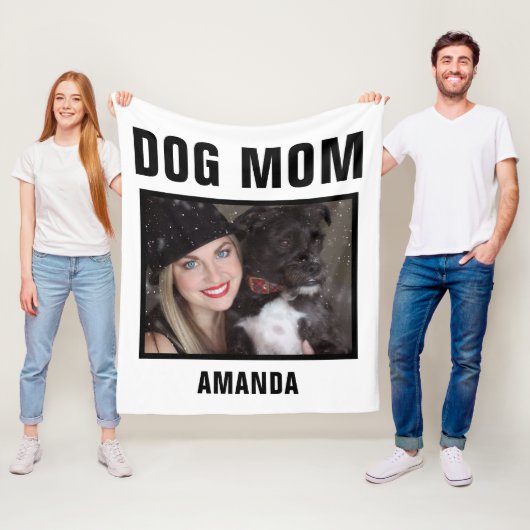 Gepersonaliseerde hond mam aangepaste foto fleece deken (In situ)
