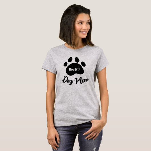 Gepersonaliseerde Hond Mam en Pet Name Vrouwen T-s T-shirt (Voorkant volledig)