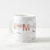 Gepersonaliseerde Hond Mama Roos Gold Paw Prints H Koffiemok (Voorkant links)