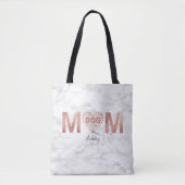 Gepersonaliseerde Hond Mama Roos Gold Paw Prints H Tote Bag (Voorkant)