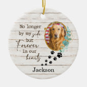 Gepersonaliseerde hond Memorial Paw Prints Foto Keramisch Ornament (Voorkant)