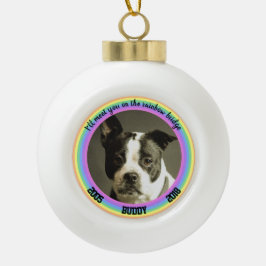 Gepersonaliseerde hond Memorial Rainbow Bridge Ker Keramische Bal Ornament