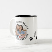 Gepersonaliseerde Hond moeder Huisdier Foto Gelukk Tweekleurige Koffiemok (Voorkant links)