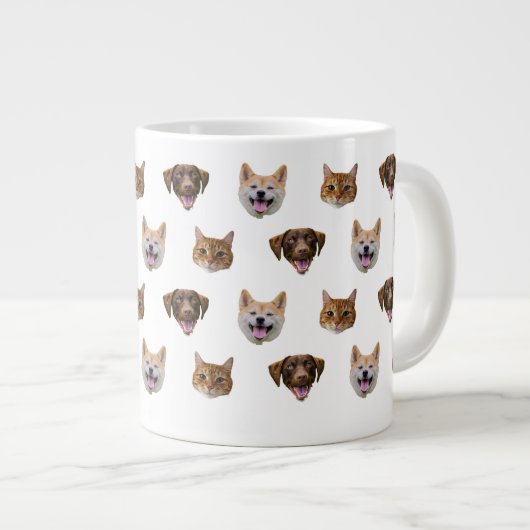 Gepersonaliseerde Hond Mok, Hond Kat Mam Gift Grote Koffiekop (Voorkant rechts)