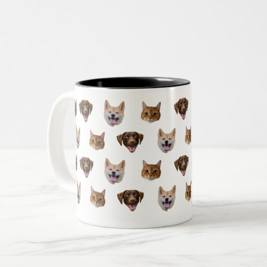 Gepersonaliseerde Hond Mok, Hond Kat Mam Gift Tweekleurige Koffiemok (Voorkant links)