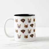 Gepersonaliseerde Hond Mok, Hond Kat Mam Gift Tweekleurige Koffiemok (Links)