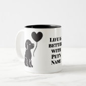 Gepersonaliseerde hond Mok | Minimalistisch cadeau (Voorkant links)