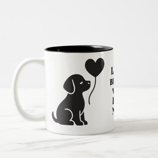 Gepersonaliseerde hond Mok | Minimalistisch cadeau (Links)