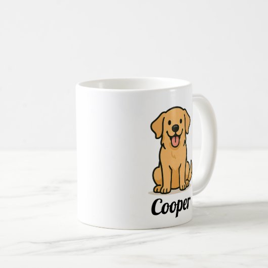 Gepersonaliseerde hond Mok – Schattigee Golden Ret (Voorkant rechts)