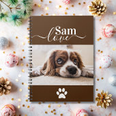 Gepersonaliseerde hond Monogram Naam Huisdier Foto Notitieboek