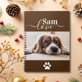 Gepersonaliseerde hond Monogram Naam Huisdier Foto Notitieboek