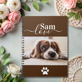 Gepersonaliseerde hond Monogram Naam Huisdier Foto Notitieboek