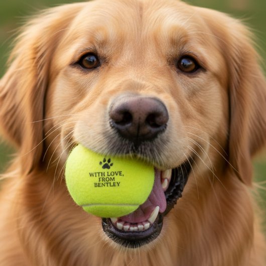 Gepersonaliseerde hond ouder bruiloft gunst tennisballen