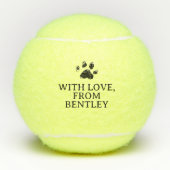 Gepersonaliseerde hond ouder bruiloft gunst tennisballen (Voorkant)