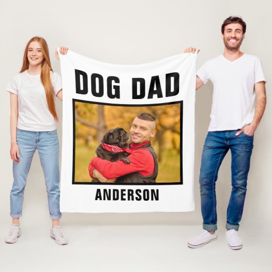 Gepersonaliseerde hond papa aangepaste foto fleece deken (In situ)