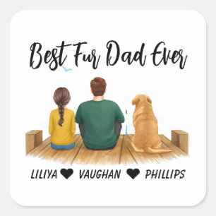 Gepersonaliseerde hond papa   Beste hond papa ooit Vierkante Sticker