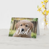 Gepersonaliseerde Hond Papa Grappige Foto Gelukkig Kaart (Gele Bloem)
