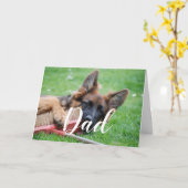 Gepersonaliseerde Hond Papa Grappige Foto Gelukkig Kaart (Gele Bloem)
