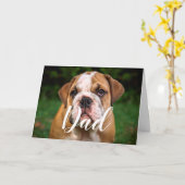 Gepersonaliseerde Hond Papa Grappige Foto Happy Fa Kaart (Gele Bloem)