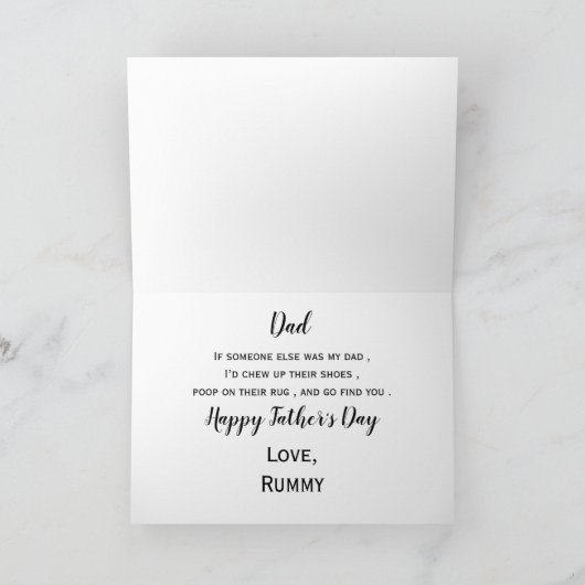 Gepersonaliseerde Hond Papa Grappige Foto Happy Fa Kaart (Binnen)