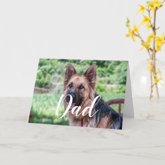 Gepersonaliseerde Hond Papa Grappige Foto Happy Fa Kaart (Gele Bloem)