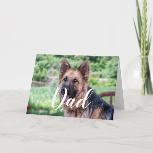 Gepersonaliseerde Hond Papa Grappige Foto Happy Fa Kaart (Voorkant)