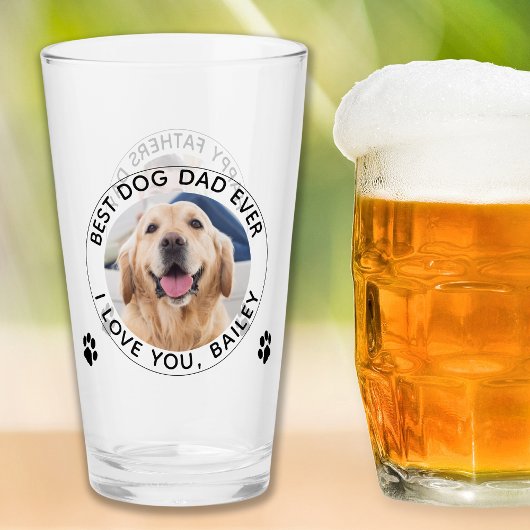 Gepersonaliseerde hond papa huisdier foto Happy Va Glas