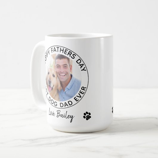 Gepersonaliseerde hond papa huisdier foto Happy Va Koffiemok (Voorkant links)