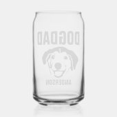 Gepersonaliseerde hond papa naam blikvorm glas (Achterkant)