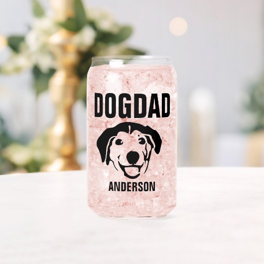 Gepersonaliseerde hond papa naam blikvorm glas (Insitu (Huwelijk))