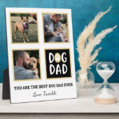 Gepersonaliseerde hond papa poot print drie foto p fotoplaat (Zijkant)