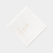 Gepersonaliseerde Hond Poedel Illustratie Trouwgou Folie Servetten (Rechts)