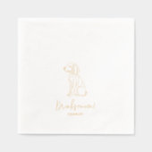 Gepersonaliseerde Hond Poedel Illustratie Trouwgou Folie Servetten (Voorkant)