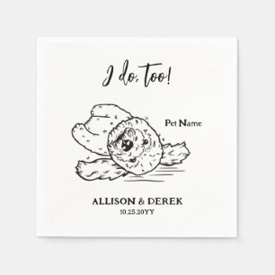 Gepersonaliseerde hond portret bruiloft servet