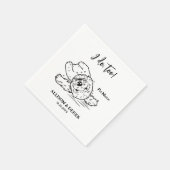 Gepersonaliseerde hond portret bruiloft servet (Hoek)