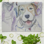 Gepersonaliseerde hond / puppy keukenhanddoek (Gevouwen)