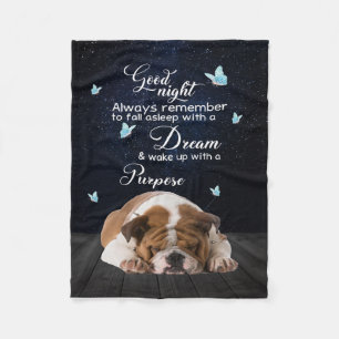 Gepersonaliseerde hond Quilt Deken, Bulldog Goede Fleece Deken